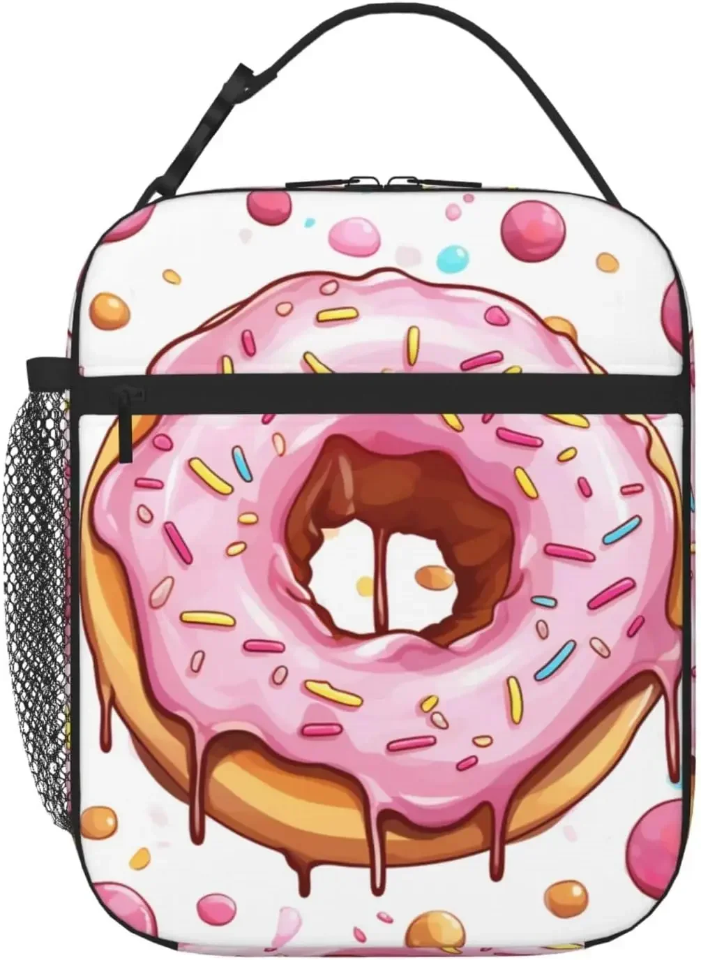 

Lunch Box For Women Men Donut Print Insulated Lunch Bag Leakproof Cooler Tote Reusable Portable Lunchbox for Office Work Picnic