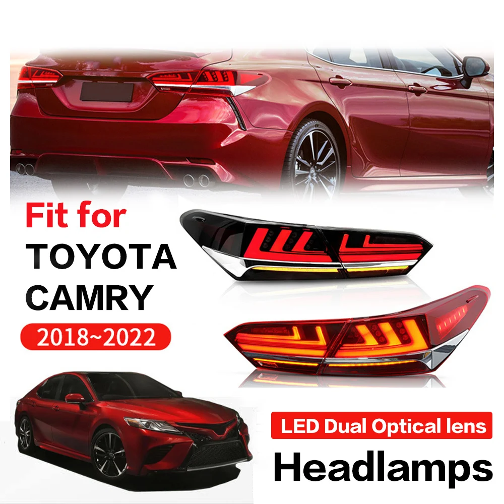 

Car LED Tail Light For Toyota Camry 18-22 Auto LED TailLamp Assembly streamer Steering plating strip modified Total Accessorie