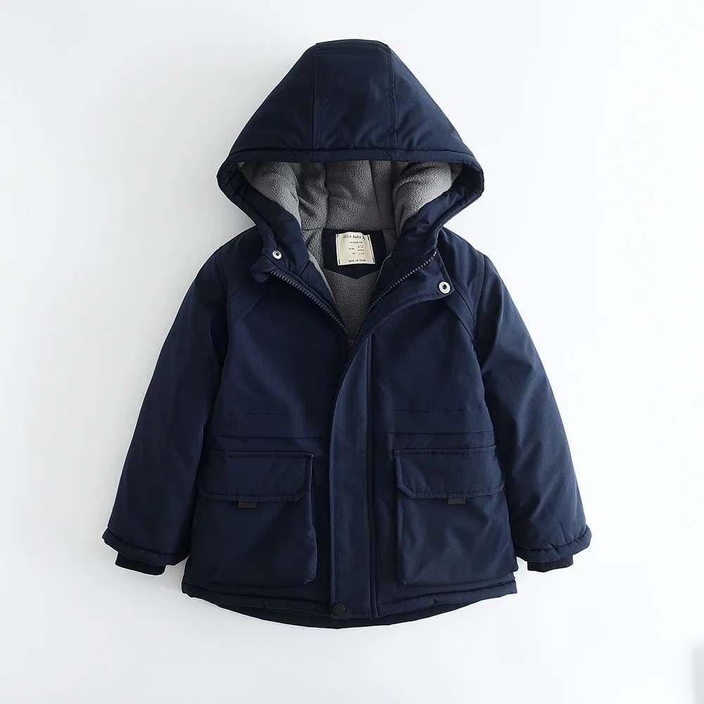 الأولاد الشتاء سترة قطن 2025 جديد للأطفال الشتاء كليب القطن وسادة مبطنة الأطفال الصغار ملابس قطنية دافئة مقنعين