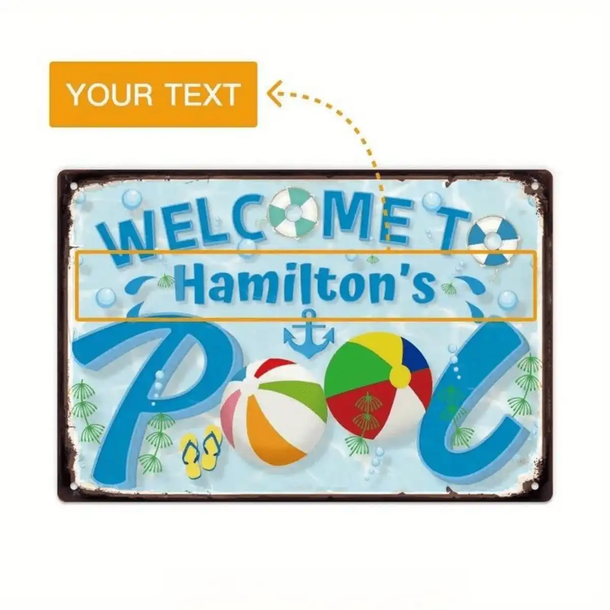 

Custom Pool Sign 12x8 Metal Man Cave Decoration for Men Indoor Outdoor Personalized