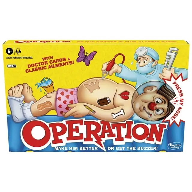 

Электронная настольная игра Operation с карточками доктора и забавными целиками, детские игры, возраст 6+