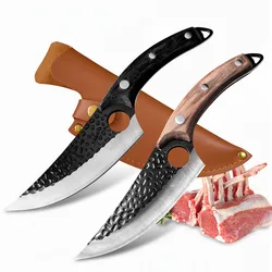 Chef Knife Handmade Forged Butcher Boing Knife Fish Filleting Cleaver Meat Chop Vegetable Kitchen Knives Stainless Steel Blade