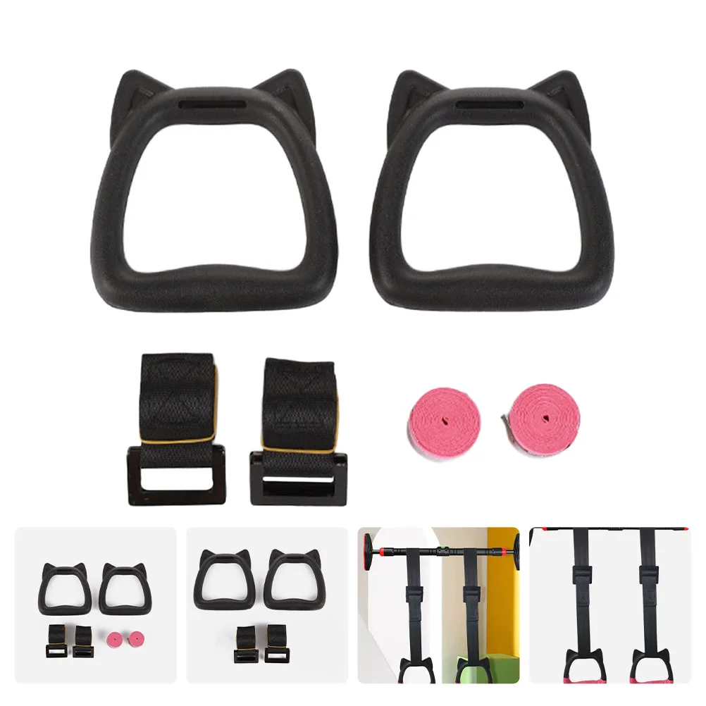 

4PCS Gymnastics PP Handle Nylon Webbing Steel Buckle Kids Adjustable Pull up Straps Home Strength Training Equipment