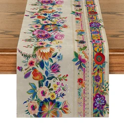 Flowers Leaves Wildflowers Table Runner Kitchen Dining  Table Decoration for Indoor Outdoor Home Table Runners