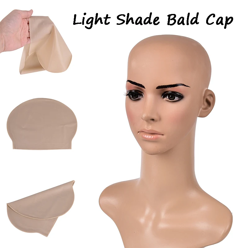 1pc Fake Latex Flesh Skin Unisex Bald Head Wig Cap Rubber Skinhead Costume Prank