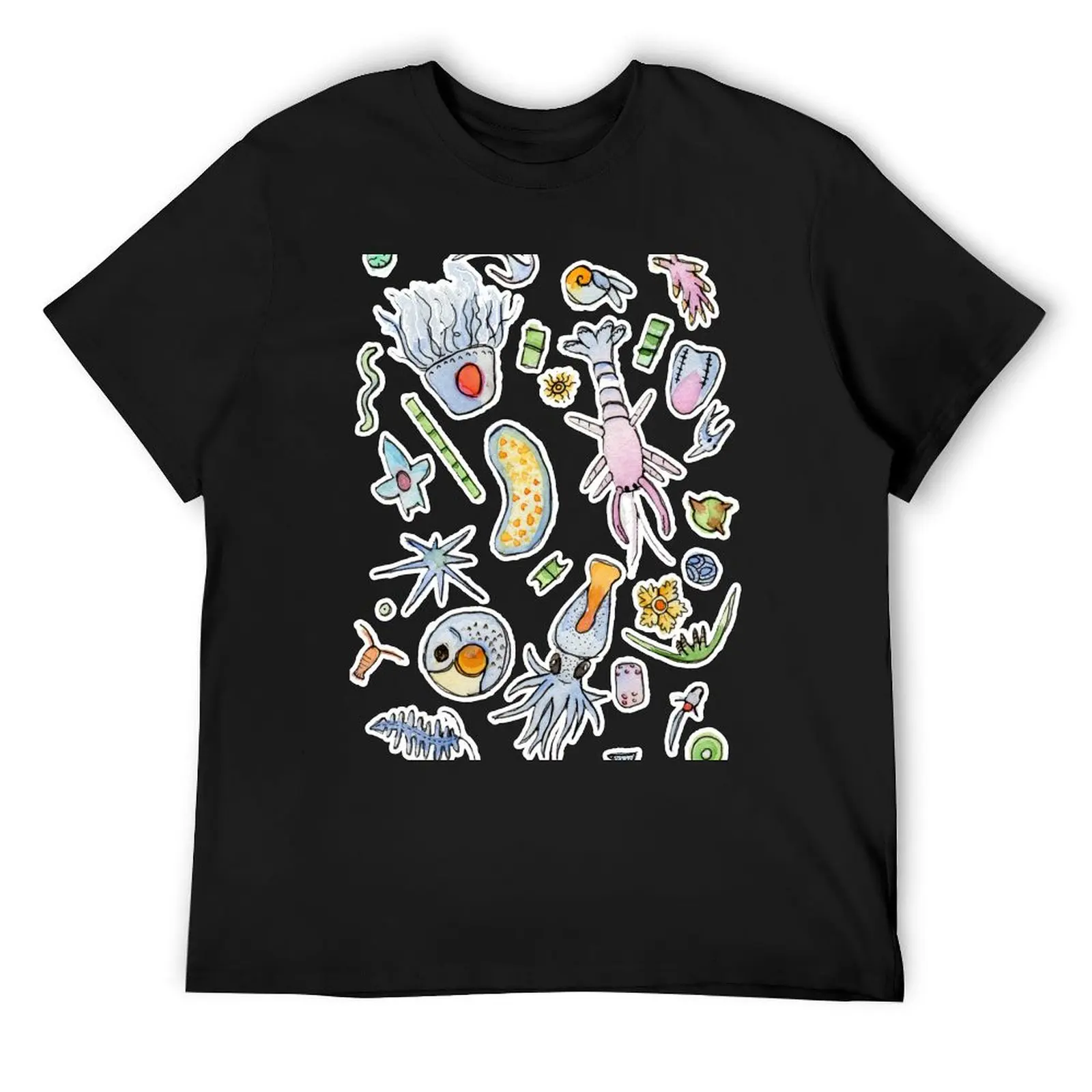 Pastel Ocean Plankton in Watercolor T-Shirt blacks vintage clothes summer top anime stuff mens shirts graphic tee