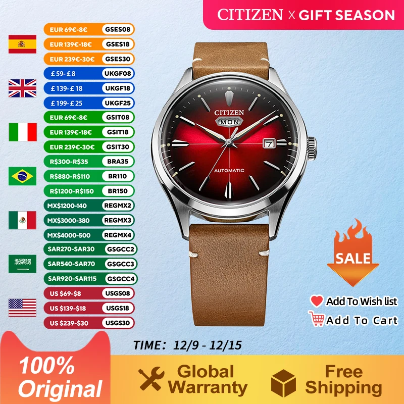 CITIZEN Automatic Mechanical Watch For Men Japanese Fashion Business Sports Waterproof Watches