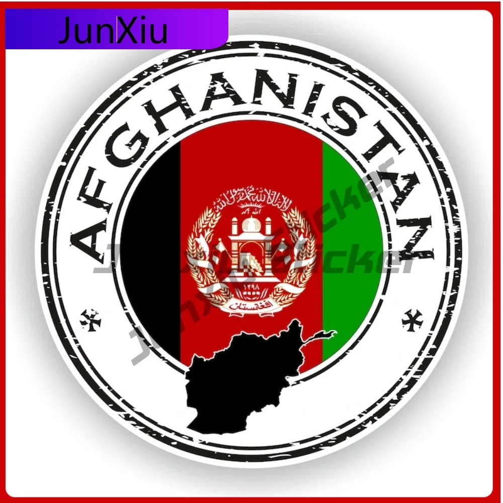 

Afghanistan Seal Sticker Round Flag Unique Vinyl Decal Waterproof Exterior Decor for Car Laptop Trolley Case Motorcycle