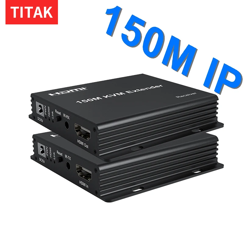 

150M HDMI KVM Extender over Ethernet Cat5e/6 HDMI USB Extender Video Audio Extension Transmitter Support USB Keyboard Mouse