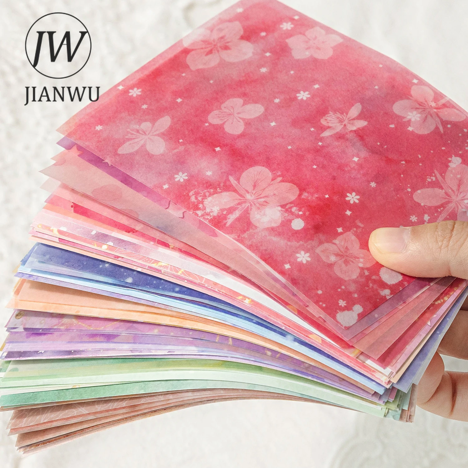 JIANWU 컬러 블러 시리즈 빈티지 수채화 얼룩 풍경 콜라주 스크랩북 재료 종이 크리 에이 티브 정크 저널 편지지