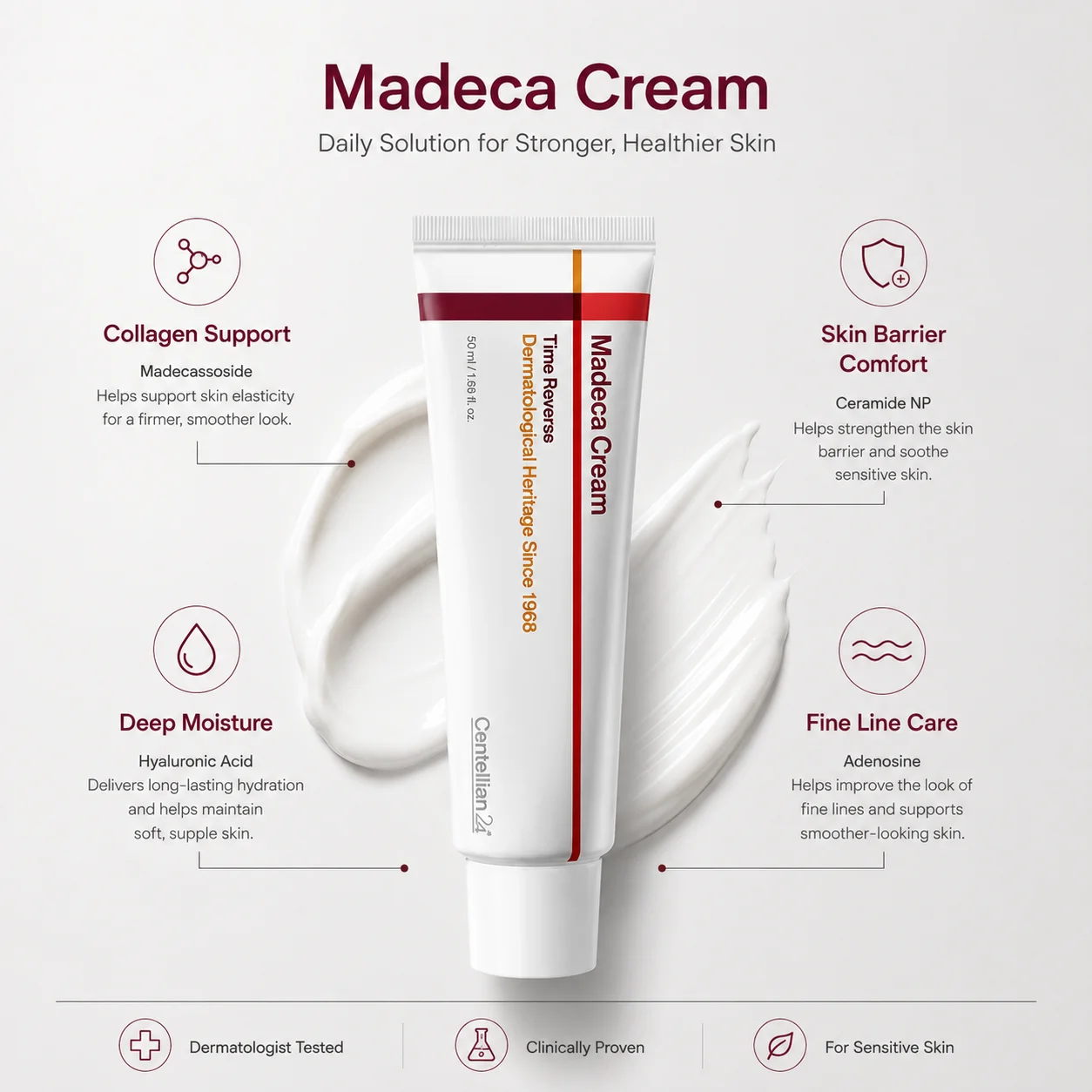Time Reverse Daily Cream Hyaluronic Acid Collagen Moisturizer Advanced Fast-Absorbing Nourishing Cream Non-greasy Skin Care