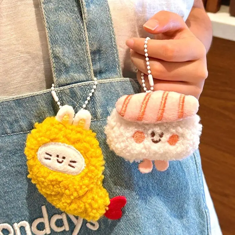 

Cuddly Food Replica Keyring Sushi Style Backpack Charm Decorative Doll Pendant Novelty Gift