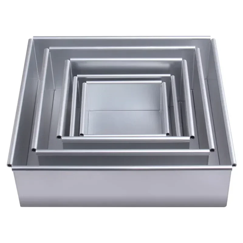 4/5/6/8/10inch Aluminum Alloy Nonstick Square Cake Pan With Removable Bottom Cheesecake Mold DIY Cake Baking Pan Kitchen Tools