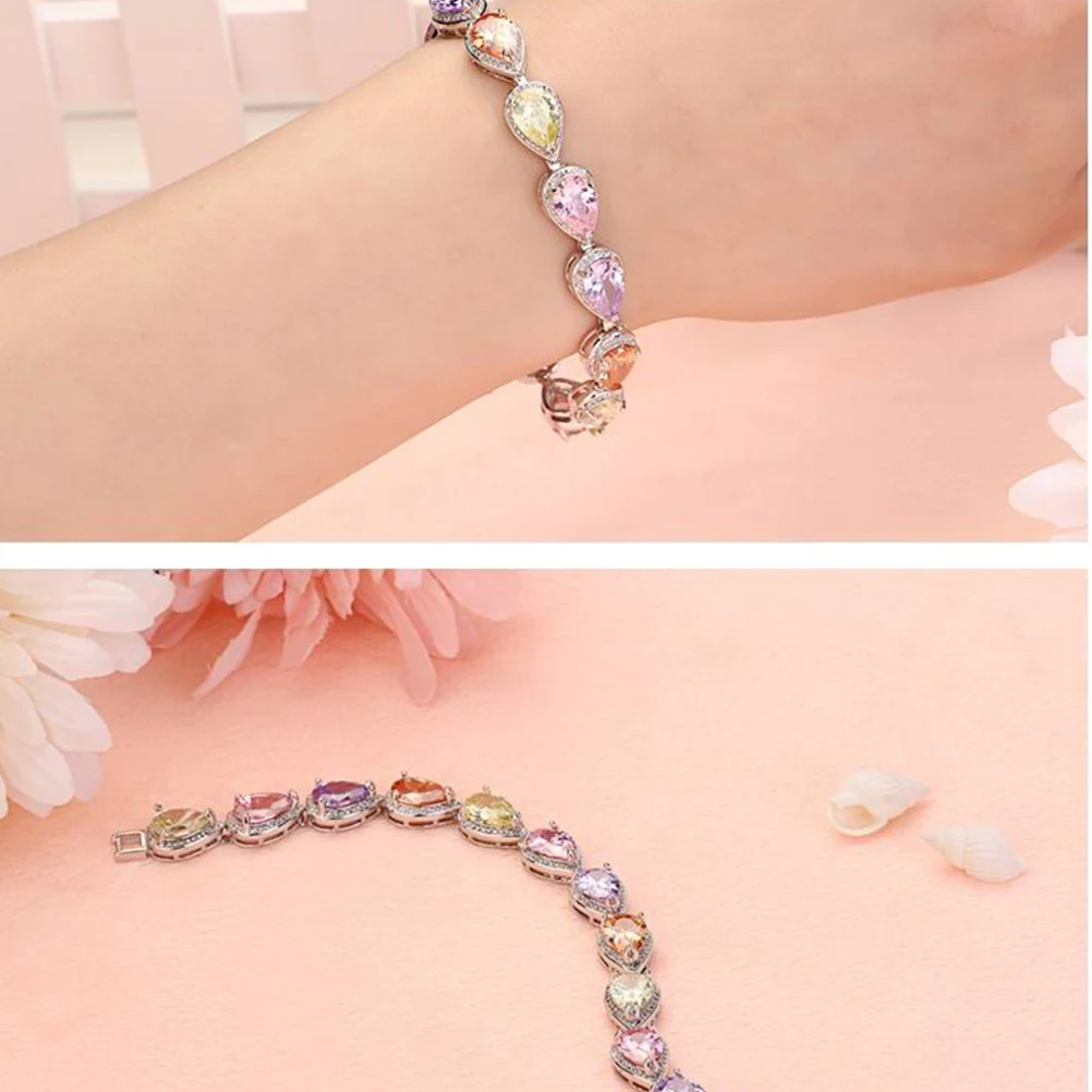 

Zircon Bracelet Fashion Elegant Shining Lightweight Durable Easy Wear Gift For Lover Friend Family Daily Use