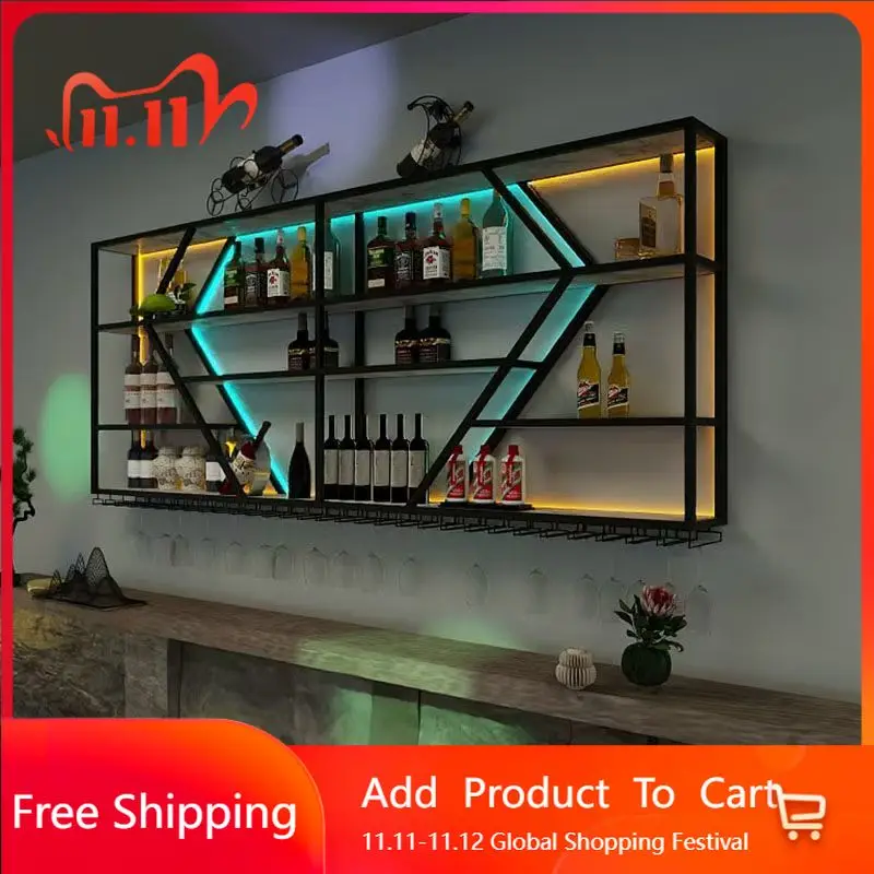 

Wall Decoration Bar Cabinet Shelves Kitchen Restaurant Display Wine Cabinet Display Whiskey Luxury Cave A Vin Trendy Furniture