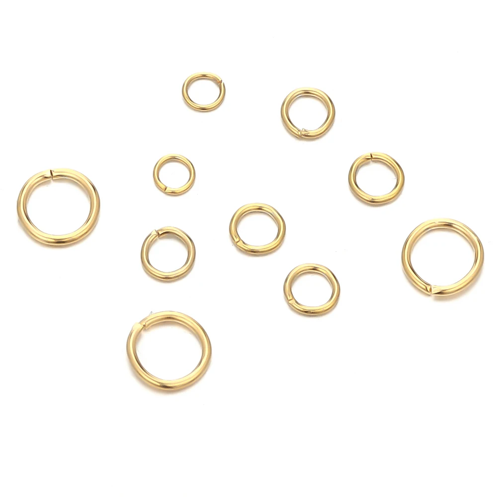 100pcs Stainless Steel Real Gold Color Plating Jump Rings Split Rings for Jewelry Making Supplies DIY Necklace Accessories