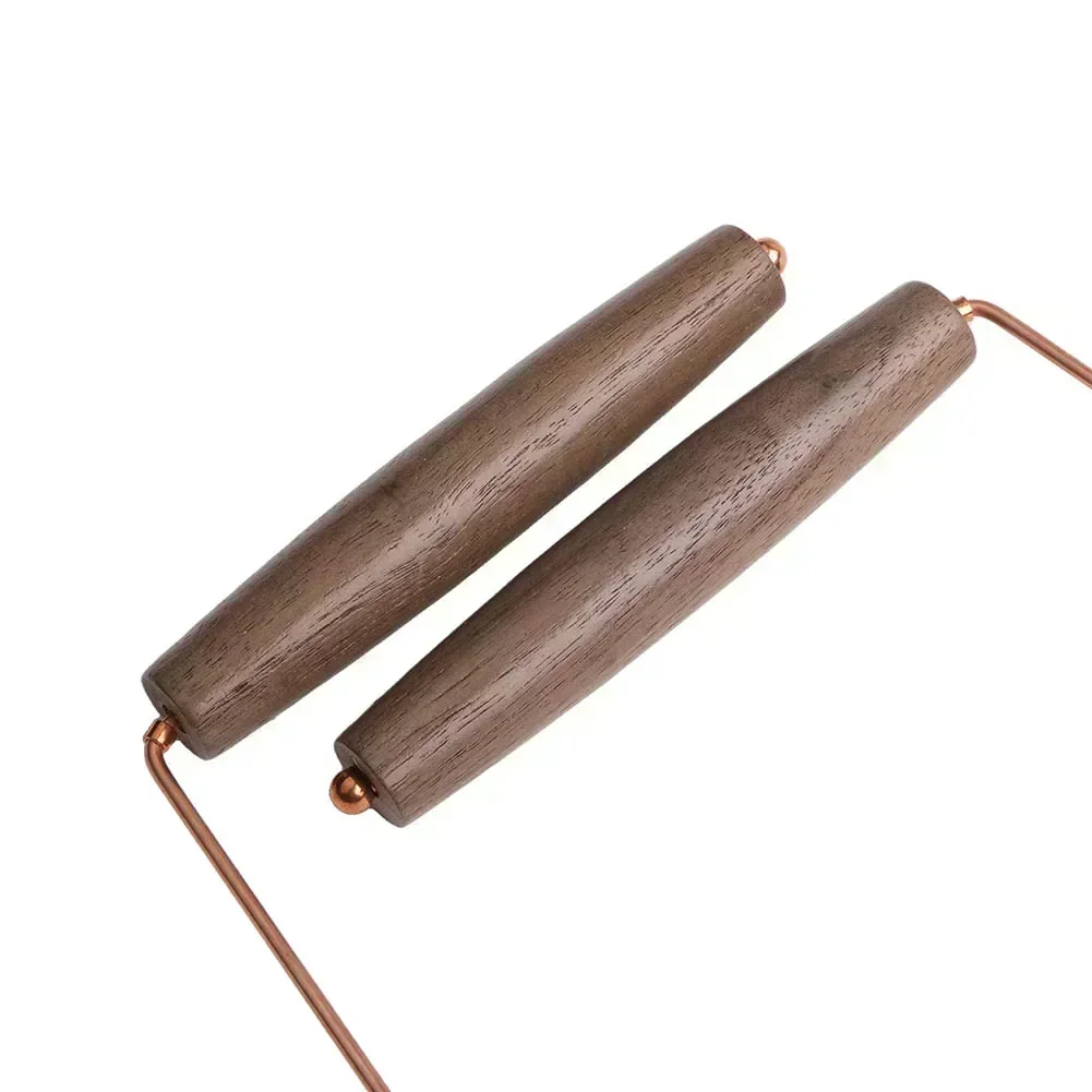 2 pezzi di rame puro metal detector asta acqua streghe portatile drago ricerca strumento di divinazione con manici in legno asta da rabdomanzia