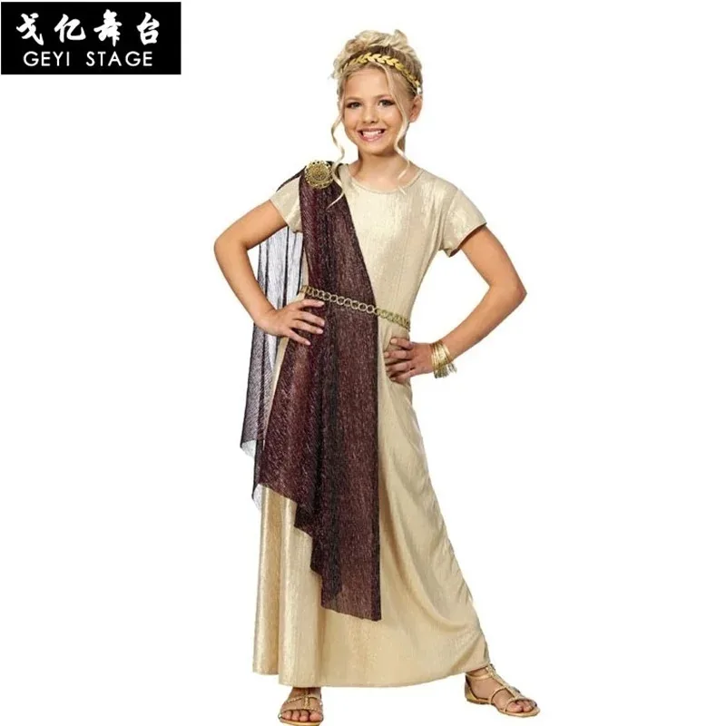 

New cosplay Halloween party dress stage performance attire atenary ball princess from ancient Roman role paly to the kid goi/6