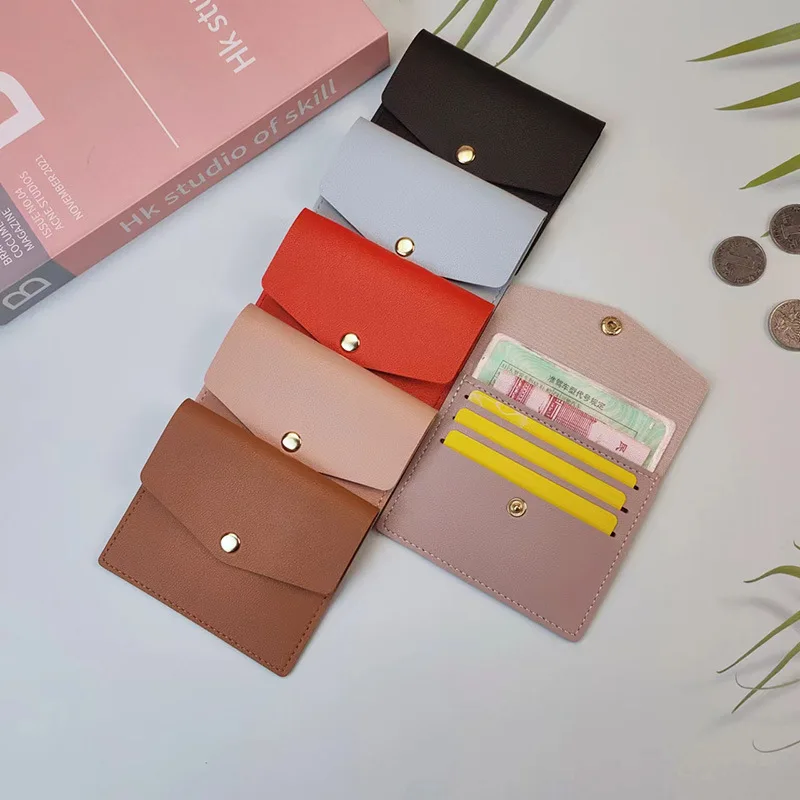 

1Pcs Coin Purses Women Foldable Slim Card Case Wallets Solid Color Short Mini Card Holder Simple Small Bank Credit Card Bag