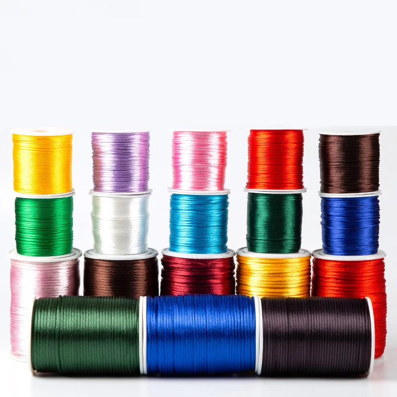 

70M/Roll 1.5mm Mix Color Nylon Chinese Knotting Thread Cord for DIY Handicraft Silky Satin Macrame Cord Beading Braided String