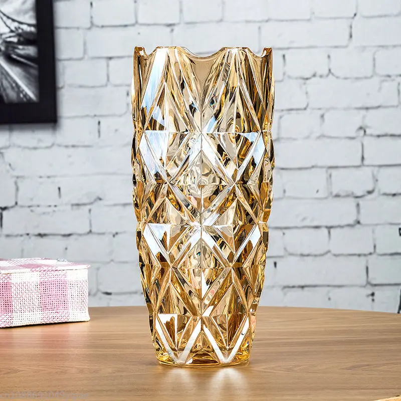 

European Style Glass Vase Living Room Decoration Tabletop Decoration Flower Arrangement Hydroponic Container Flower Vase