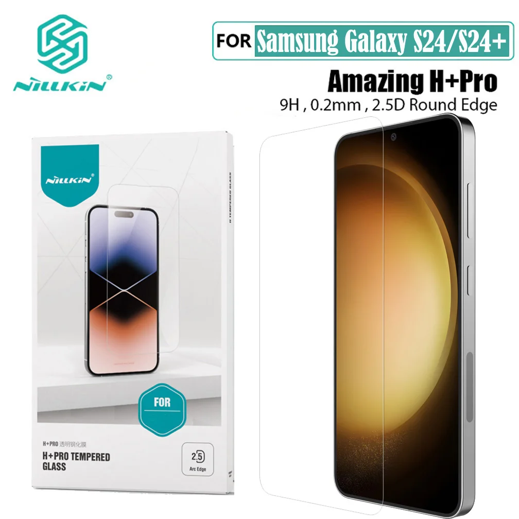 Nillkin For Samsung Galaxy S24 S24+ Tempered Glass H+PRO Anti-Explosion 2.5D 0.2mm Screen Protector Film For Samsung S24 Plus