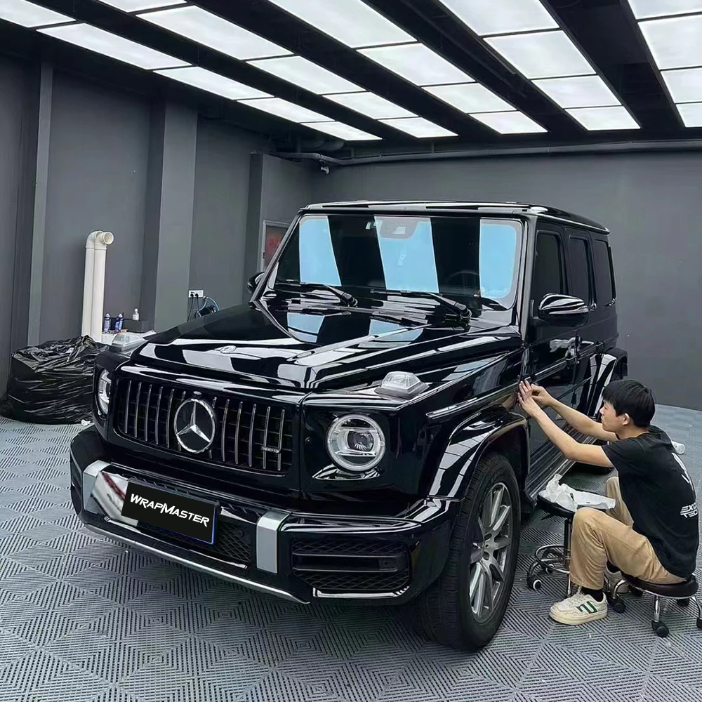 

1,52x15 м, 7,5 мил, броня поверхности автомобиля, глянцевая черная защитная пленка для цвета автомобиля PPF