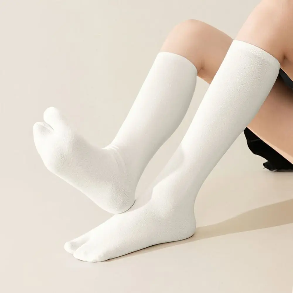 3 paires de chaussettes antidérapantes en coton à deux orteils, mi-mollet, chaussettes d'affaires à bout fendu pour femmes et hommes, couleur unie, Tube court, été