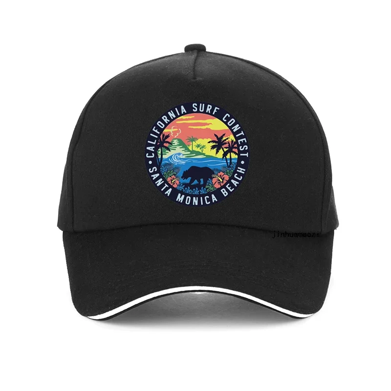 Summer Casual Women Sunhat Best Surfing Santa Monica California Unisex Baseball Cap Vacation Beach California Surf Contest Hats