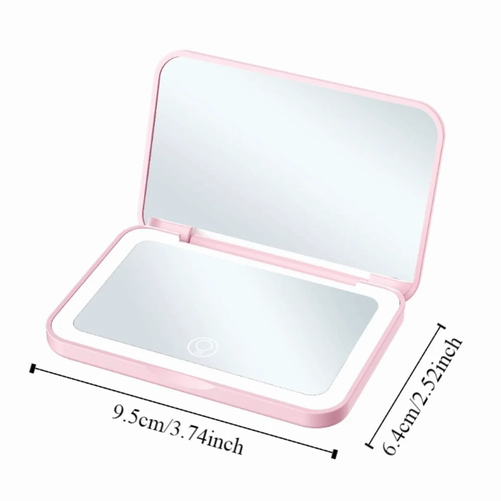 Mini opvouwbare make-upspiegel Vergrotende draagbare esthetische make-upspiegels Touchscreen 3-kleuren verlichting Cosmetische spiegel Reizen
