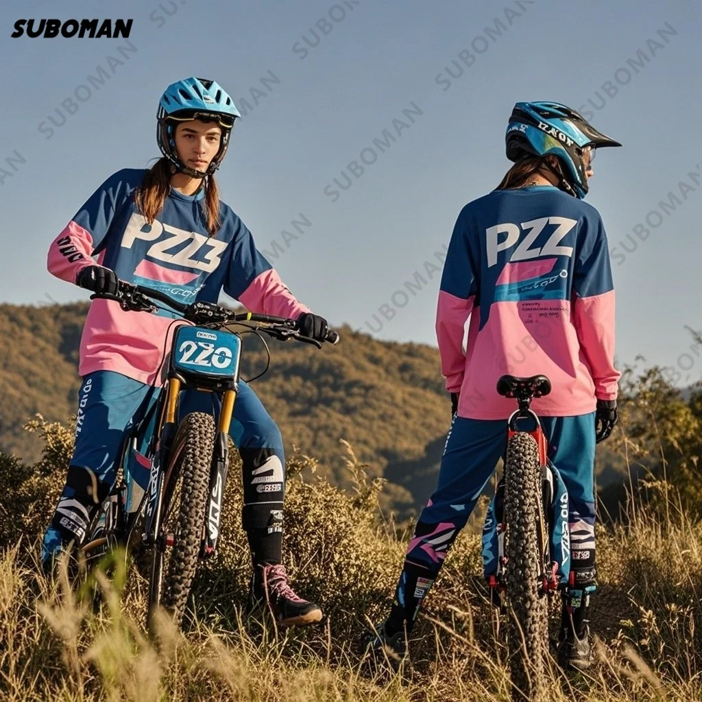 

2025 Latest Brand PZQ Off-road Motorcycle Downhill Off-road Motorcycle Sportswear Comfortable Quick Drying Mesh Riding Shirt Y2K