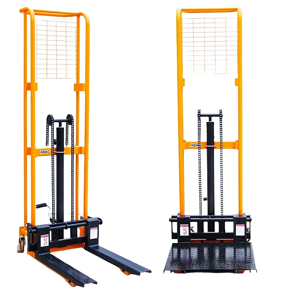 1.2m Micro Forklift Trolley 260kg Dynamic Stacker Car Hydraulic Pallet Driver Manual Wheelbarrow for Small Household Platform 5