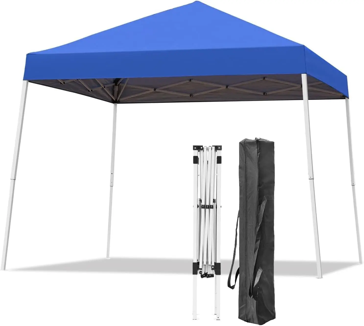 

10X10 FT Pop Up Canopy Outdoor Instant Tent Slant Legs with Carrying Bag, Patio Deck Garden and Beach - 8X8 FT Canopy Cover