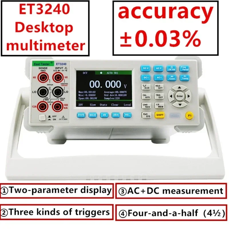 

ET3240 Automatic 22000 Counts Desktop Digital Multimeter 3.5 Inch TFT Large Clear Screen High Accuracy Professional Multimeter