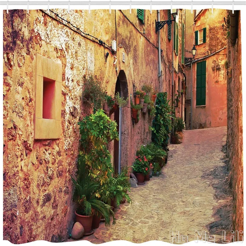 Wanderlust By Ho Me Lili Shower Curtain Street In Valldemossa Village Mallorca Spain Vintage Door Road Bathroom Decor With Hooks