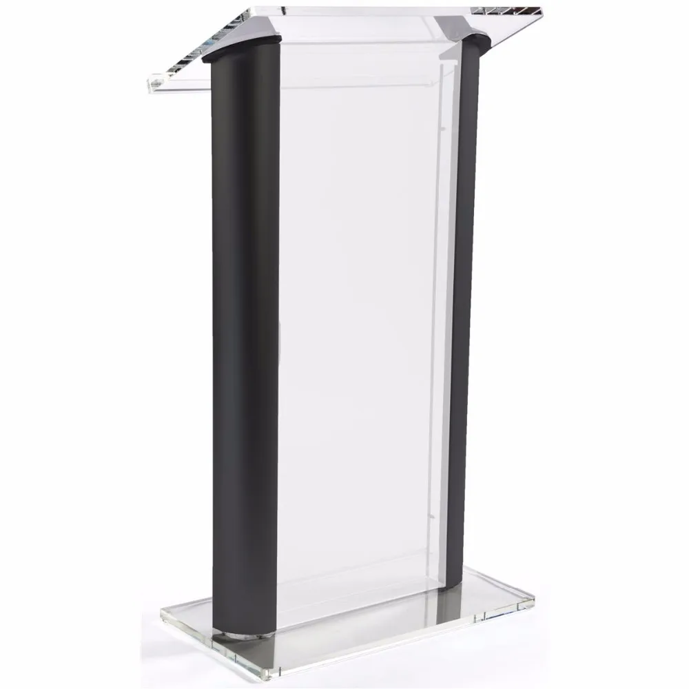 Factory Hot Sell Contemporary Podium Church Pulpit Acrylic Aluminum Alloy Podium With Spacious Reading Surface