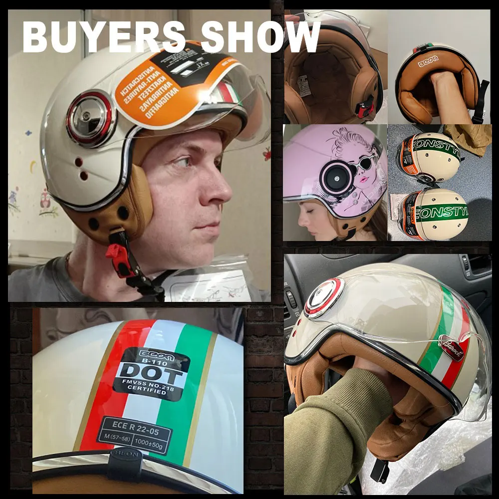BEON Retro Casco De motocicleta Casco Moto Vintage Casco De Moto transpirable cara abierta medio Casco cuatro estaciones Capacete De Moto