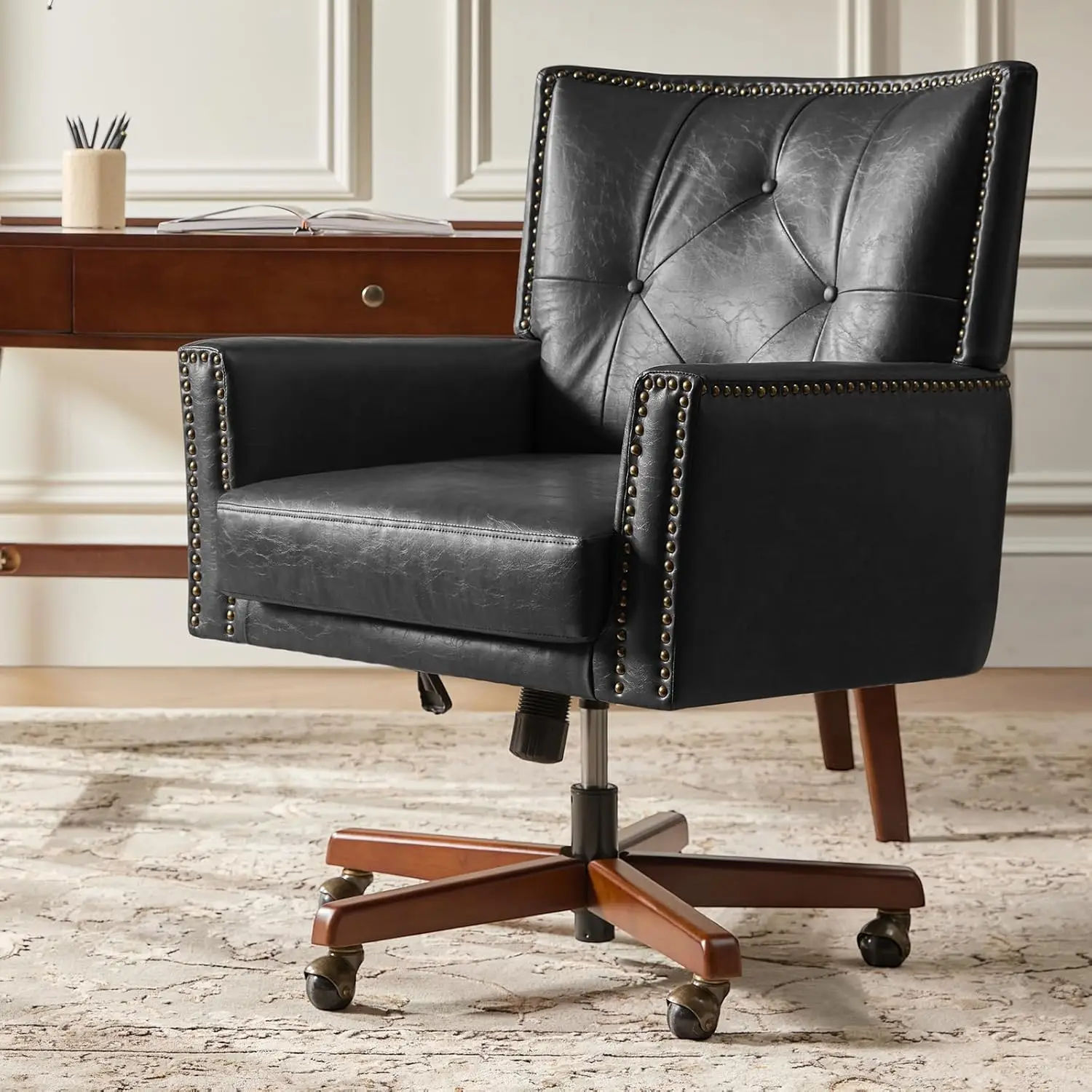 

Современный стул для домашнего офиса с наклонным замком и металлическим основанием, настольный стул с углом наклона ° Функция поворота и наклона, регулировка по высоте