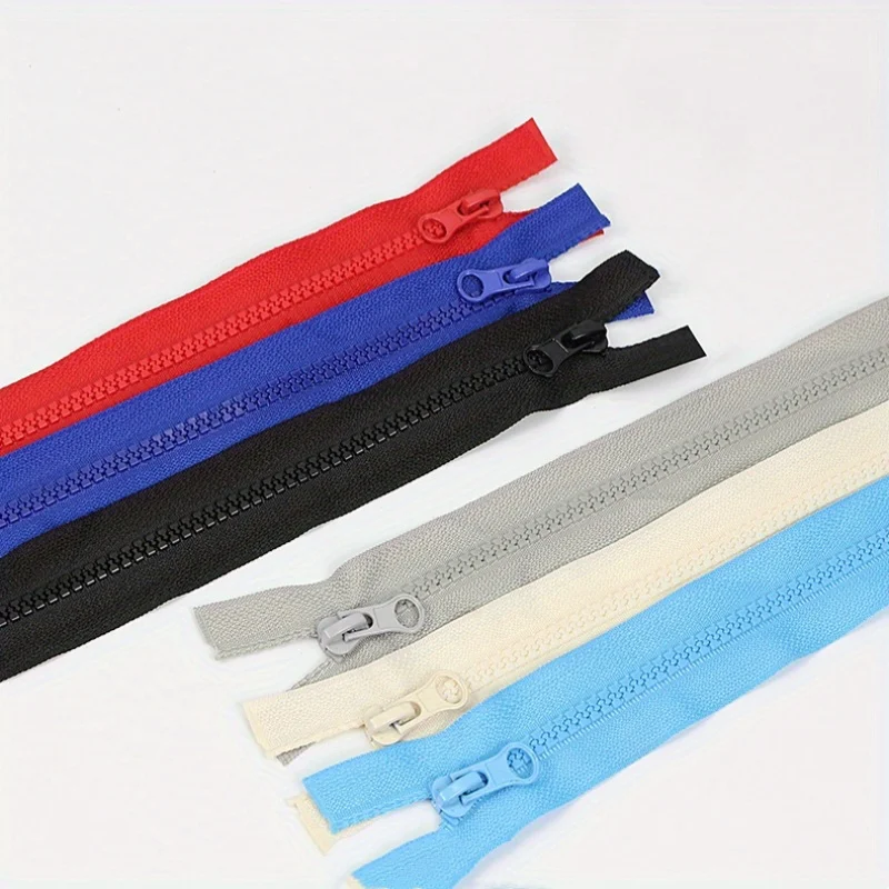 5 szt. 80-150 cm podwójnie otwarte 5 # ząbki kleju żywicznego z kolorową automatyczną główką i otwartym ogonem trencz dziecięcy płaszcz z zamkiem