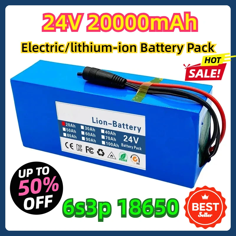 

Lithium Battery 24V 20000mAh Electric/lithium-ion Battery Pack 6s3p 24V 20Ah 18650