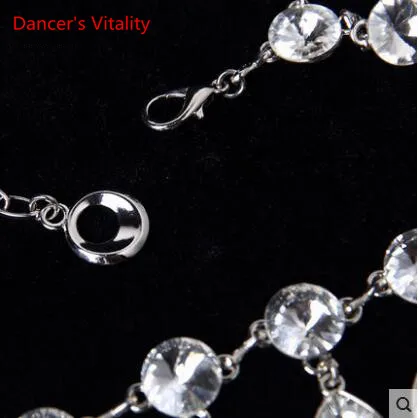 คริสตัลRhinestone Camelliaผู้หญิงเข็มขัดBelly Danceเอวโซ่Silver Foxดอกไม้หัวใจออกแบบฟรี