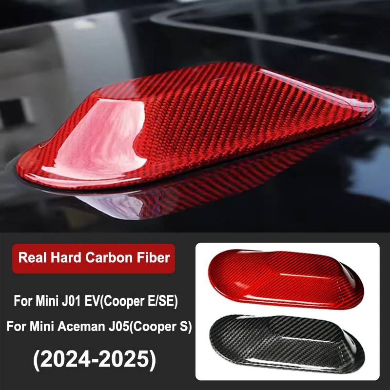 

Real Carbon Fiber Car Antenna Decoration Cover Sticker For MINI Cooper E/SE J01 EV J05 Aceman 2024 2025 Car Styling Accessories