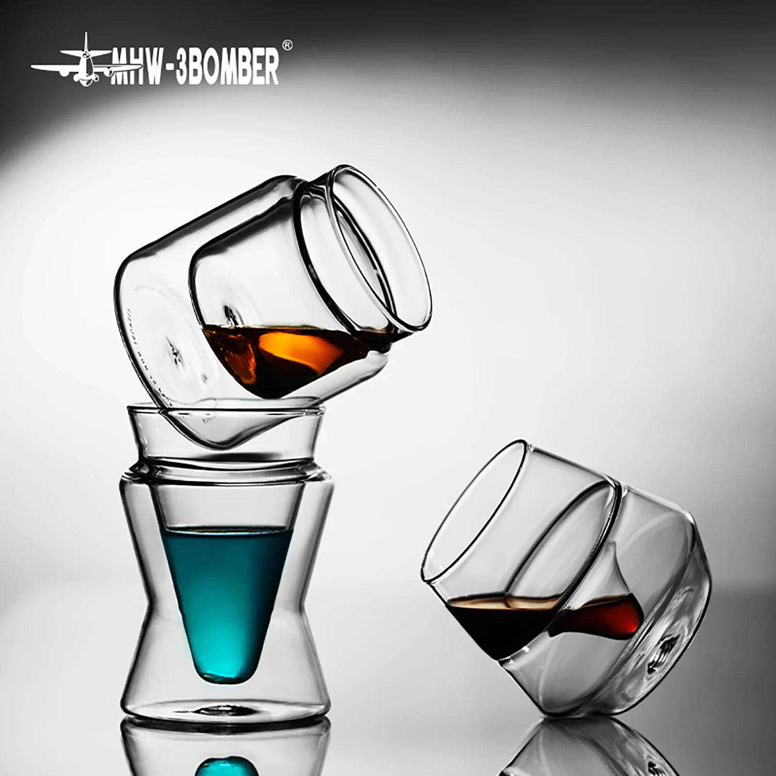 

MHW-3BOMBER DW Series Glass Cup Double Wall Glass Coffee Mugs Borosilicate Glass Espresso Cups Professional Barista Accessories