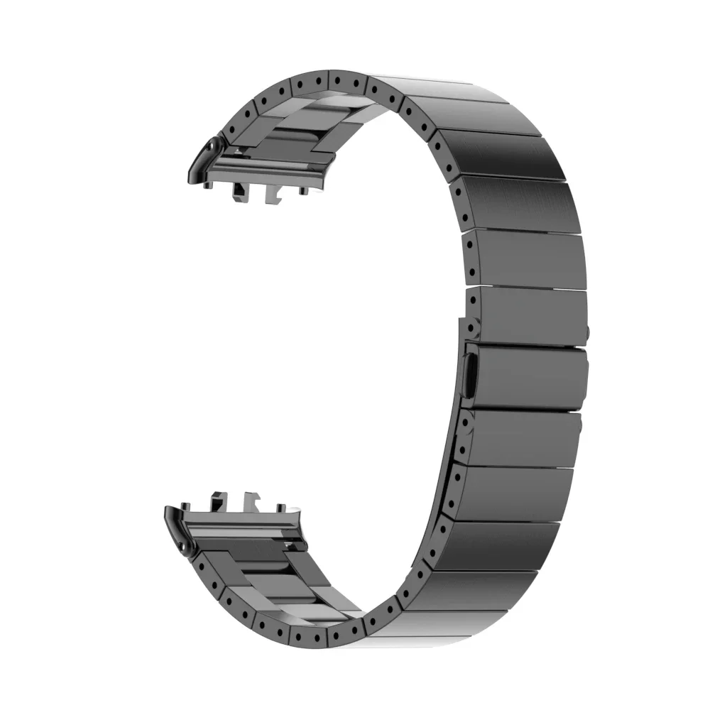 Baja tahan karat, untuk tali Samsung Galaxy Fit3, manik-manik bambu, tali lipat magnetik logam untuk tali pengganti cerdas Galaxy FIT3