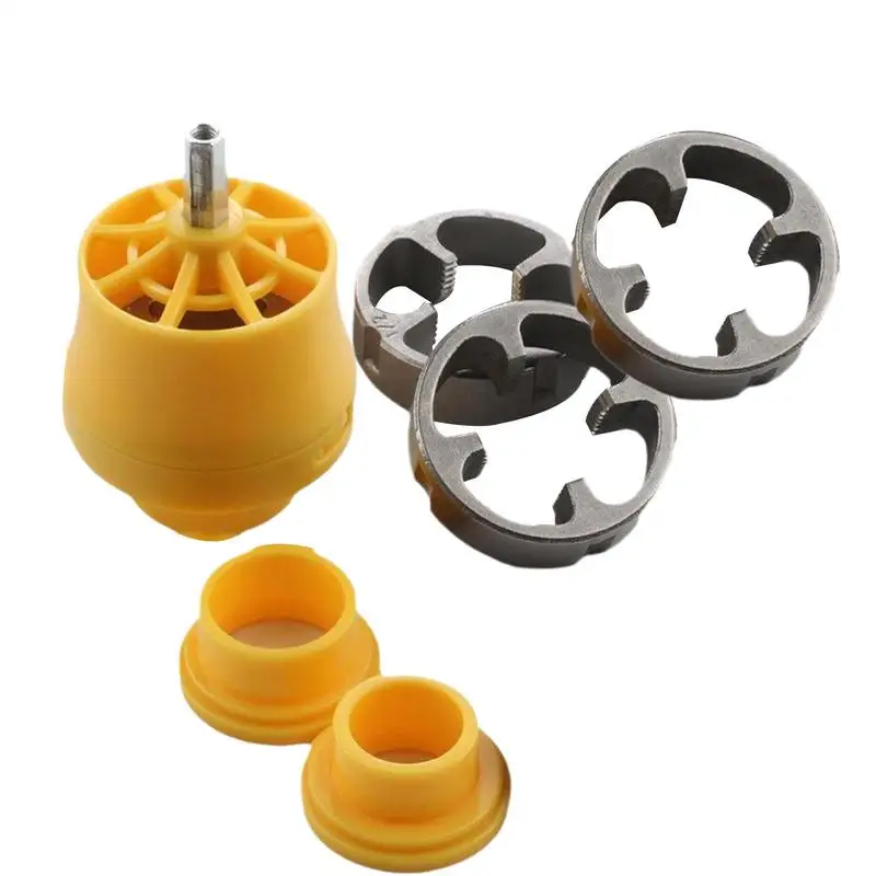 6Pcs/Set PVC Thread Maker Tool Pipe Threader Plumbing Tool Kit Plastic Pipe Round Die Set With 3 Dies Hand Tools