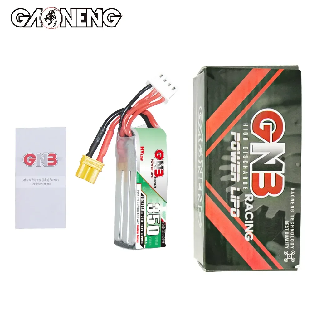Gaoneng GNB 350mAh 3S 70C LiPo Battery 11.4V XT30 for size 90-130mm Brushless Drones, Cinewhoop, Small Heli, Mini Micro FPV view 5