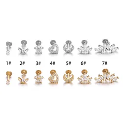 1pc New Arrive 16G Stainless Steel Labret Flat Back Lip Ring Tragus Helix Earring Stud Lip Piercing Wholesale Piercing Jewelry