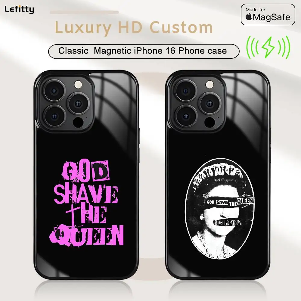 

Brand S-Save the Queen Phone Case MagSafe Magnetic For iPhone 16 15 14 13 12 11 Pro Plus Max Mini Wireless Charger Funda
