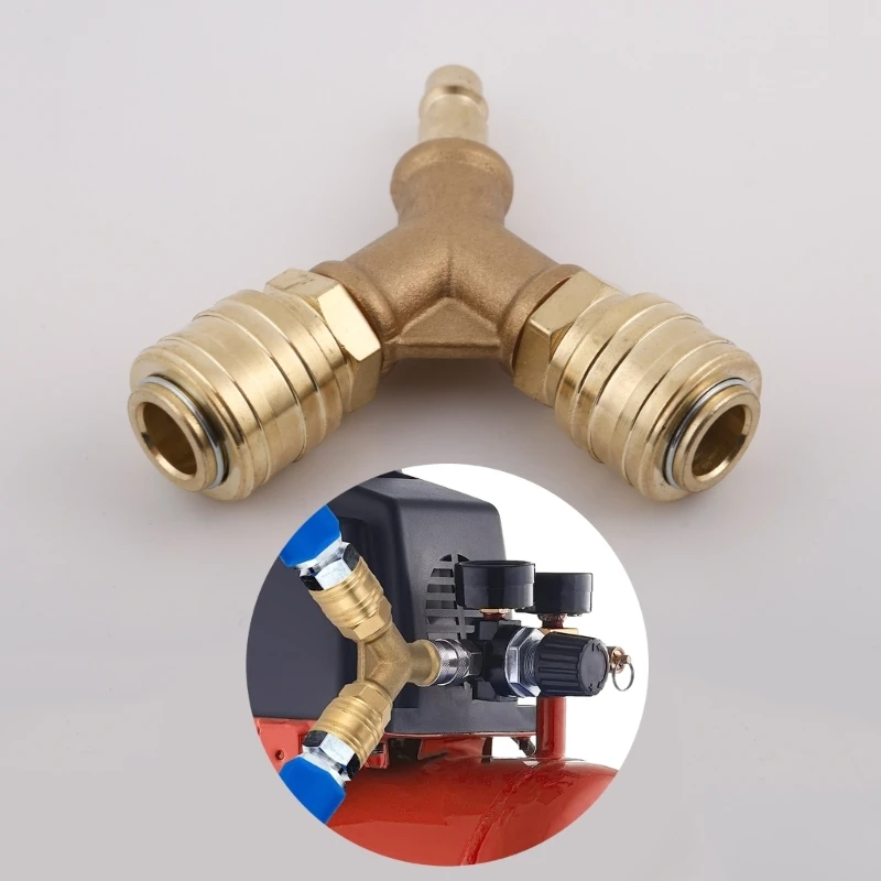 Compressed Air Distributor 2-Way NW7.2 1/4AG Compressed Air Coupling with Two Couplings Compressed Air Distributor