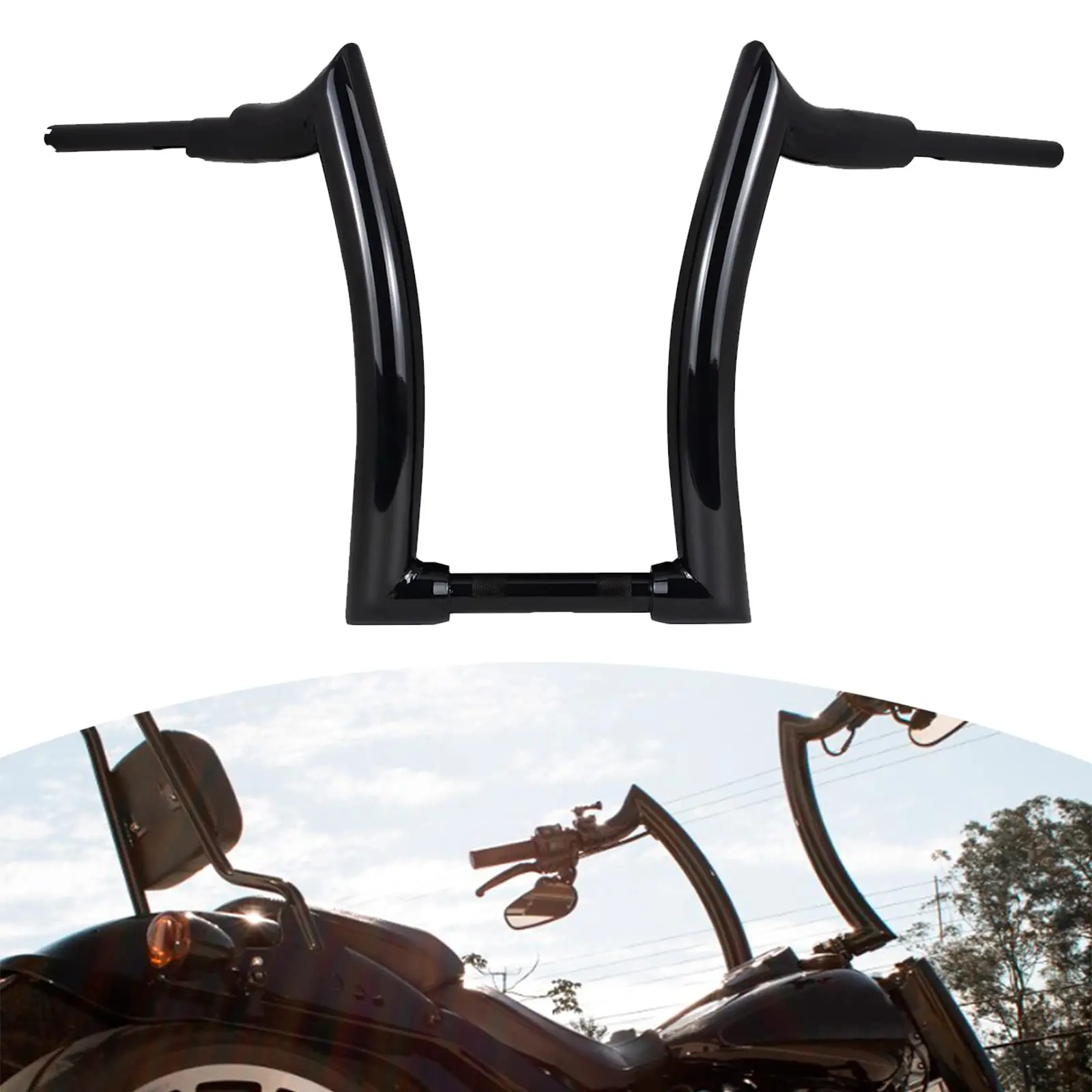 High Performance Motorcycle Handle bar 14'' 16'' Rise Ape Hanger Handlebar Aluminum Fits for Softail Fat Boy